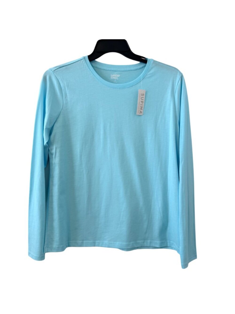 Lands End Light Blue Supima Cotton Long Sleeve Shirt Sz M shirt. NWT - Picture 6 of 12